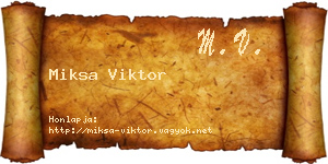 Miksa Viktor névjegykártya